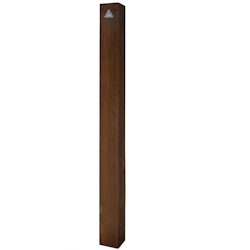 Sperrpfosten/Stilpoller aus Cortenstahl, ortsfest, zum Einbetonieren, aus Stahlrohr 80 x 80 mm, Oberfläche optisch vorgerostet, Überflur 900 mm Image