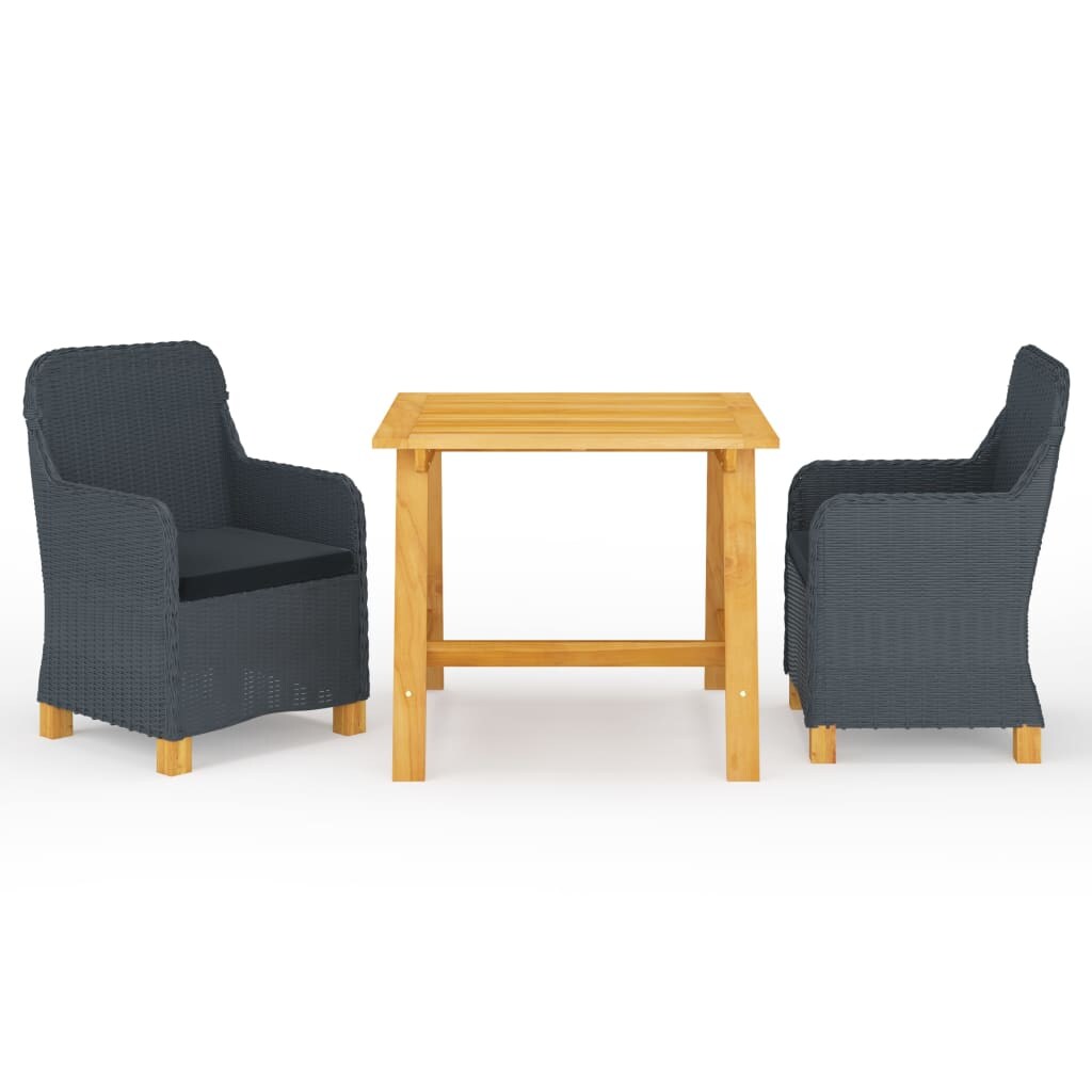 vidaXL 3-tlg. Garten-Essgruppe Dunkelgrau Image