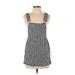 Shein Casual Dress Square Sleeveless: Gray Checkered/Gingham Dresses - Women's Size X-Small