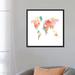 Isabelle & Max™ One-of-a-Kind Original 'The Artist's World Map' by Chelsea Victoria - Wrapped Canvas Print in Orange/Pink/Red | Wayfair