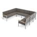 Sol 72 Outdoor™ Mckinnon Patio Sectional w/ Cushions Metal/Rust - Resistant Metal in Gray | 34.75 H x 60.5 W x 32 D in | Wayfair LTDR5117 40624262