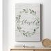 Gracie Oaks Blessed Wreath Premium Gallery Wrapped Canvas - Ready To Hang Canvas, Solid Wood in Gray/Green | 12 H x 8 W x 1 D in | Wayfair