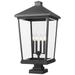 Z-Lite 4 Light Outdoor Pier Mounted Fixture in Black Finish