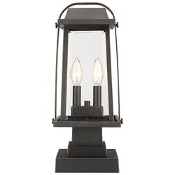 Z-Lite 2 Light Outdoor Pier Mounted Fixture in Oil Rubbed Bronze Finish