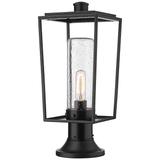 Z-Lite 1 Light Outdoor Pier Mounted Fixture in Black Finish