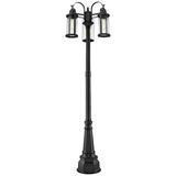 Z-Lite 102.5" High 3-Light Black Finish Traditional Outdoor Post Light