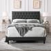 Red Barrel Studio® Soho Tufted Platform Bed Metal in Gray/Black | 55.5 H x 79.7 W x 83 D in | Wayfair 848665FB001648759C0EE3526C4CABE2