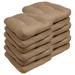 Ebern Designs Sweet Home Indoor-Outdoor Reversible Patio Seat Cushion Pad 12 Pack - 19" x 19" Polyester in Brown | 9 H x 19 W x 19 D in | Wayfair