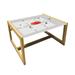 East Urban Home Men's Kung Fu Coffee Table, In Karate Clothes Showing Moves w/ Hieroglyph Center | 15.75 H x 29.13 W x 24.4 D in | Wayfair