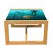 East Urban Home Deep Sea Coffee Table, Silhouettes Of Divers & A Sunken Ship Treasure Chest Marine Life | 15.75 H x 18.31 W x 24.4 D in | Wayfair