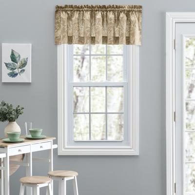 Lexington Leaf- Candlewick Leaf Pattern On A Colored Ground- Tailored Valance by Ellis Curtains in Tan