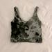 Lululemon Athletica Tops | Green Tie Dye Lululemon Workout Crop Top With Built In Bra. Pads Can Be Removed. | Color: Gray/Green | Size: 4