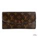 Louis Vuitton Bags | Authentic Louis Vuitton Monogram Canvas Leather Red Emilie Long Wallet Ca2140 | Color: Brown/Red | Size: Dimensions: 7.35"L X 1"W X 3.75"H