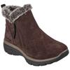 Winterboots SKECHERS "EASY GOING - HIGH ZIP", Damen, Gr. 41, braun (braun, kombiniert), Veloursleder, Textil, casual, Schuhe, Winterschuh mit Fellimitatkragen