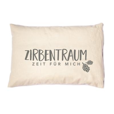 Zirbenkissen HERBALIND "Zirbentraum, Naturprodukt", grau (wollweiß, grau), B:20cm H:4cm L:30cm, Baumwolle, Funktionskissen, Gefüllt mit hochwertigen Zirbenholzflocken, Made in Germany Image