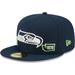 Men's New Era College Navy Seattle Seahawks Identity 59FIFTY Fitted Hat