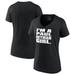 Women's Fanatics Branded Black Paul Heyman I'm A Girl V-Neck T-Shirt