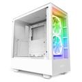 NZXT H5 Elite - CC-H51EW-01 - Premium ATX Mid-Tower PC Gaming Gehäuse - Dual Tempered Glass Fenster - RGB Lüfter - Front I/O USB-C - Extra GPU - Wasserkühlung Ready - Weiß