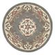 Lord of Rugs Lotus Premium Traditional Rug Aubusson Wool Heavy Thick Floral Hand Tufted Classic Rug Grey Round 120x120 cm (3'11''x3'11'')