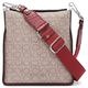 Calvin Klein Women's Fay North/South Small Crossbody, Almond/Taupe/Bloodstone Logo