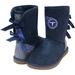 Women's Cuce Tennessee Titans Team Colored Faux Suede Crystal Back Boots