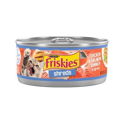 Friskies Savory Shreds Chicken & Salmon Canned Cat Food, 5.5-oz, 24 ct