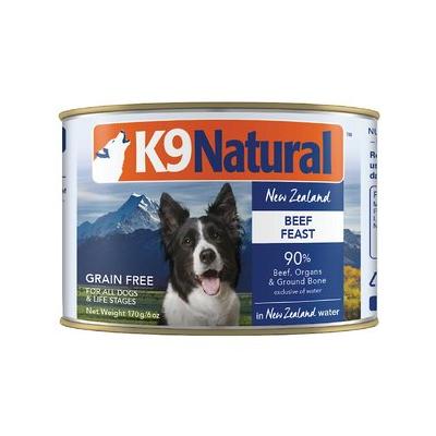 K9 Natural Grass-Fed Beef Feast Grain-Free Canned Dog Food, 6-oz, case of 12