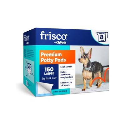 Frisco Large Premium Dog Training & Potty Pads, 22 x 23-in, Unscented, 150 count, Dog Sketch Print