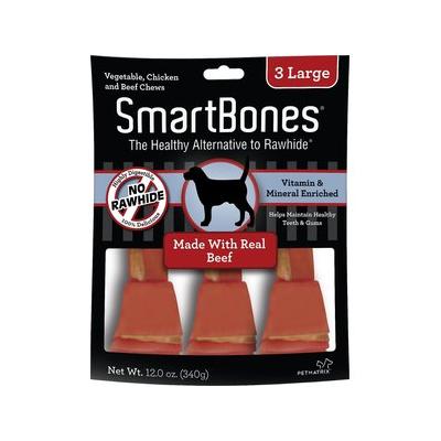 SmartBones Large Beef Chew Bones Dog Treats, 6 count