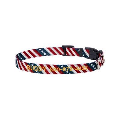 Frisco American Flag Polyester Personalized Dog Collar, X-Small: 8 to 12-in neck, 5/8-in wide