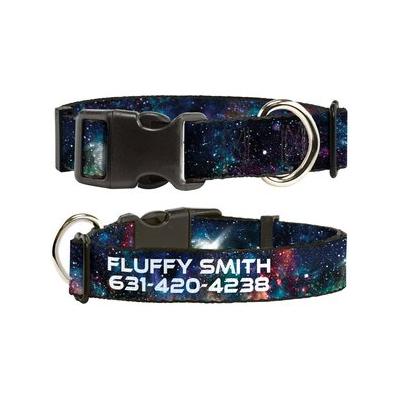 Buckle-Down Polyester Personalized Dog Collar, Galaxy Collage, Medium