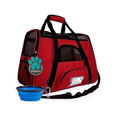 PetAmi Premium Airline Approved Soft-Sided Dog & Cat Travel Carrier, Red, Small