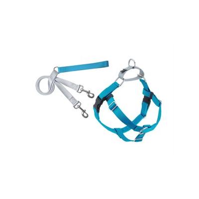 Large 1-in Turquoise Freedom No Pull Dog Harness & Leash, 2 Hounds Design