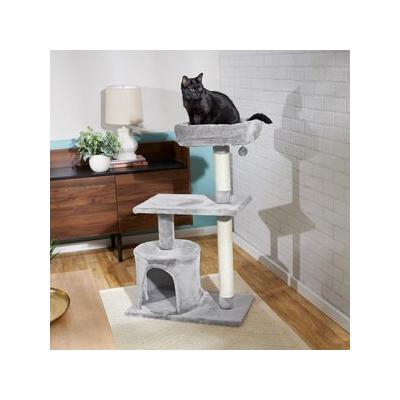 Frisco 38-in Cat Tree with Condo, Top Perch & Toy, Gray