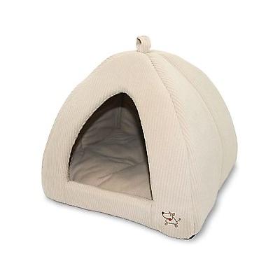 Best Pet Supplies Linen Tent Covered Cat & Dog Bed, Beige, X-Large