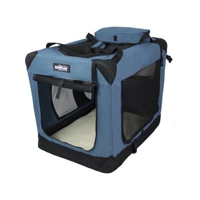 EliteField 3-Door Collapsible Soft-Sided Dog Crate, Blue Gray, 36 inch