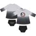 Newborn & Infant Colosseum Gray/Black Florida State Seminoles Hand in Ombre Dress Bloomers Set