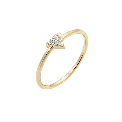 Elli DIAMONDS - Dreieck Geo Diamanten (0.03 ct.) 375er Gelbgold Ringe 1 ct Damen