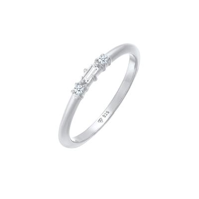 Elli DIAMONDS Verlobungsring Diamant (0.03 ct.) Rechteck 925 Silber 54 Damen Image