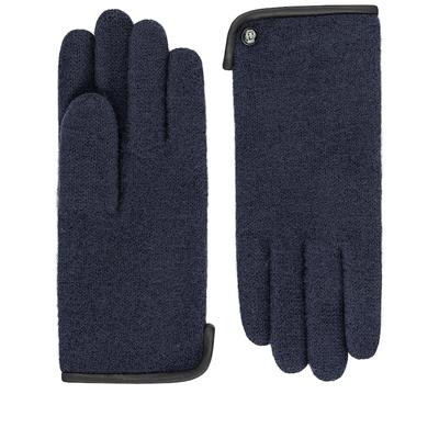 ROECKL - Handschuhe Damen Wolle Leder-Paspel Navy