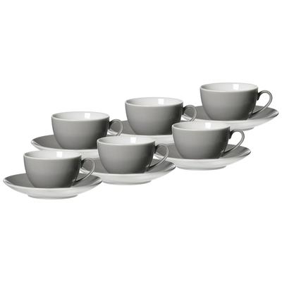 Ritzenhoff & Breker Doppio Kaffeetassen mit Untertassen 6er Set Grau Image