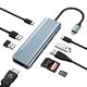 USB C Hub Hopday 9 in 1 USB C zu HDMI Dual Monitor USB C -Adapter mit 4K HDMI, 100W PD -Ladung, USB 3.0/2.0, SD/TF -Kartenleser für MacBook Pro/Air, Dell, HP, Lenovo Laptop, Surface Pro