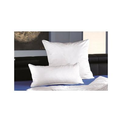 F.a.n. - fan Texas Baumwoll Kopfkissen glatt mit Reißverschluss und Biese 40x60 cm - Weiss