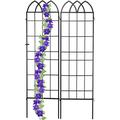 Rankgitter Metall, 2er Set, Rankhilfe für Kletterpflanzen, zum Stecken, Rankspalier HxB: 183 x 51
