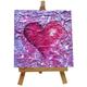 Purple Love Heart Hand Pressed Ceramic Tile - Valentines Day Tile - Handmade Decor Decoration - Original Art Gift - Northumberland UK