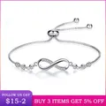 Bracelet réglable infini en argent Sterling 925 pour femmes mode tendance 8 mots pour cadeau