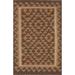 Brown Kilim Reversible Rug Flat-weave Geometric Wool Foyer Carpet - 2'8" x 4'2"