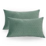 Adeco Set of 2 12"x 20" Rectangular Pillowcase Fabric Throw Pillow Covers