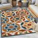 Well Woven Dorado Cabo Indoor Outdoor Tile High-Low Floral Area Rug