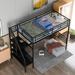 Modern and Industrial Design Black Twin Metal Loft Bed Frame with Desk, No Box Spring Needed Suitable for Bedroom Furniture